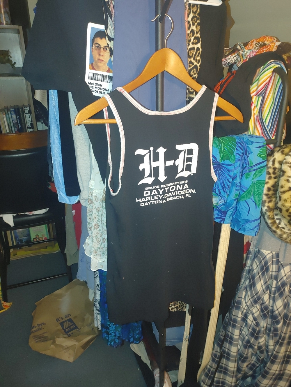 Harley-Davidson Black Tank Top with Pink Trim and Pink Graphic - Picture 5 of 5